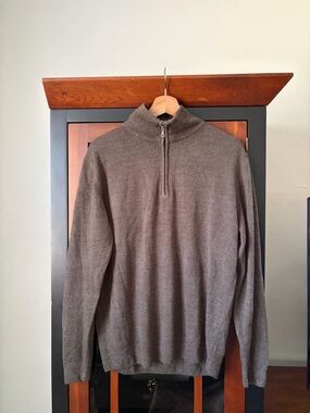 Weatherproof Vintage Men's Brown Half-Zip Knit Sweater